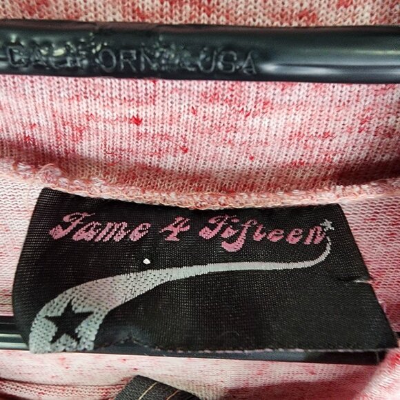 Womens Red & Gray Fame 4 Fifteen Pullover Shirt Long Sleeve Hi Lo 1/4 Zip XXL - Picture 5 of 11